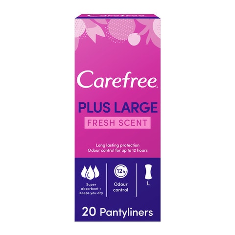 Buy Carefree Panty Liners Maxi Large Fresh Scent 20pieces in Saudi Arabia
