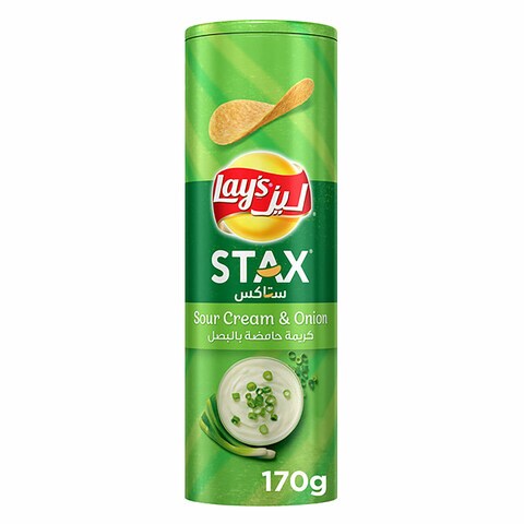 Lay&#39;s Stax Sour Cream and Onion Potato Crisps 170g