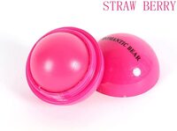1Pcs Romantic Bear Ball Lip Balm Natural Plant Nutritious Lips Care (strawberry)