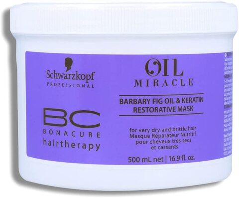 Schwarzkopf Bc Oil Miracle Barbary Fig Oil &amp; Keratin Restorative Mask (For Very Dry And Brittle Hair) 500ml/16.9Oz