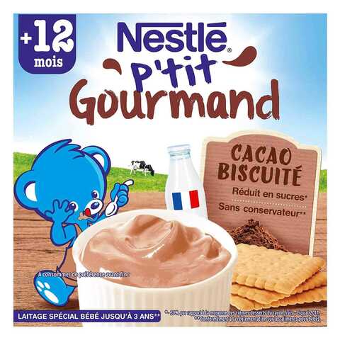 Buy Nestle Bebe P Tit Gourmand Choco Biscuity Milk Dessert 100g X4 Online Shop Baby Products On Carrefour Uae