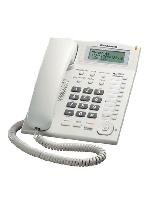 Panasonic - KX-TS880 Corded Single Line Telephone White