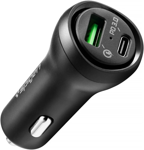 Buy Spigen Dual Port Car Charger [45W] Fast Charge (USB-C Power Delivery PD  3.0 27W + QC 3.0 Quick Charge 18W) Car Adapter Compatible with iPhone 12 Pro  Max 12 Mini Galaxy