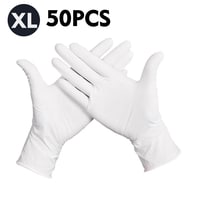 Generic-150 Pcs/Disposable Gloves Thick  Powder-Free Rubber Latex Stretchy Gloves Sterile Food Safe Grade for Home Food Laboratory Use (XL)