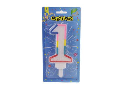 PARTY GLITTER CANDLE 1 W HOLDER