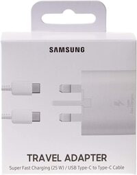 Samsung Original 25W Fast Charging USB-C Mobile Phone Mains Plug/Wall Charger, Genuine Samsung Charger Compatible With Galaxy Smartphones And Other USB Type C Devices, White, Ep-Ta800Xweggb