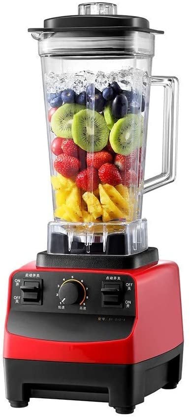 Wtrtr Heavy Duty Commercial Blender Mixer,1800W Food Processor Blender Ice Smoothie Bar Fruit Blender, 2L,Red. Food Processors/Mixers/Countertop