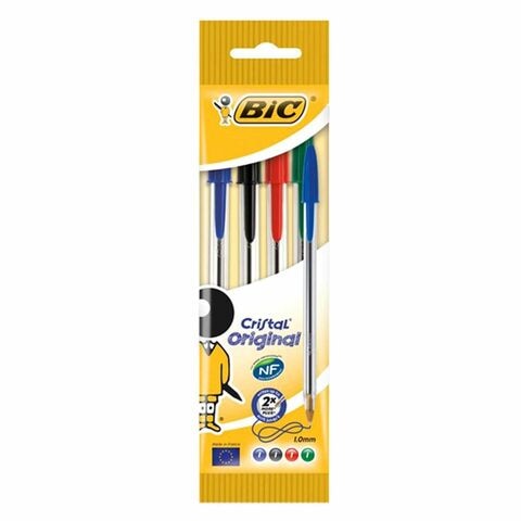 Bic Cristal Original Ball Point Pen Multicolour 4 PCS