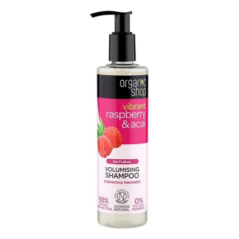 Organic Shop Vibrant Raspberry And Acai Natural Volumising Shampoo Clear 280ml