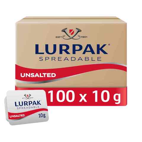 Lurpak Unsalted Spreadable Butter 10g Pack of 100