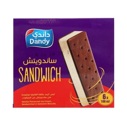 اشتري داندي أيس كريم ساندوتش بالفانيلا 100مل 6