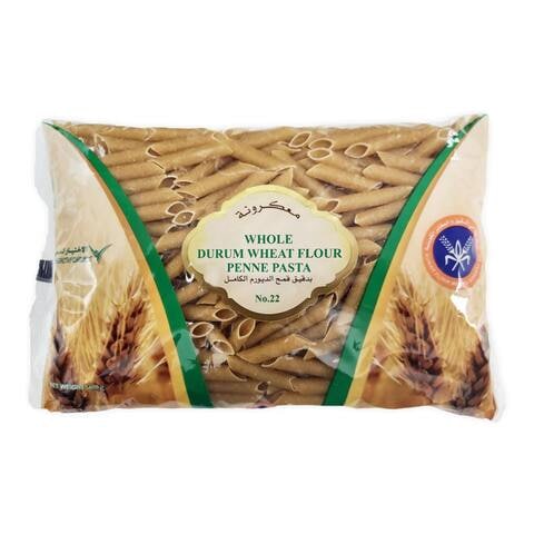 Kuwait Flour Whole Durum Wheat Flour Penne Pasta No 22 400g