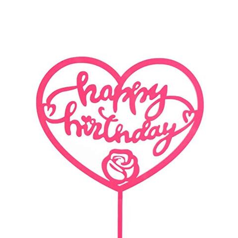 Generic Happy Birthday Cake Topper, Cake Decoration, Cake Tools Kids Birthday Party Supplies, Acrylic &ndash; Pink