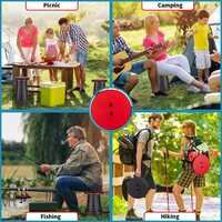 Fishboy 2022 Upgraded-Portable Collapsible Folding Stool, Retractable Telescoping Foldable Camping Stool For Adults For Outdoor Fishing Hiking Gardening Travel Bbq (Red)