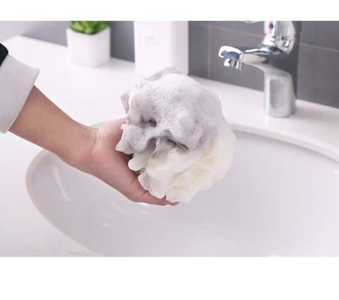 4-Packed Soft Shower Mesh Foaming Sponge Exfoliating Scrubber Bath Shower Sponge Mesh Bath and Shower Sponge for Body Wash Shower for Women and Men 4 Unique Colors