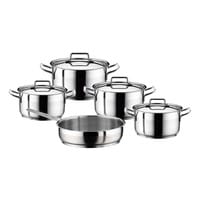 Stainless Steel Cookware Set Silver 9 PCS