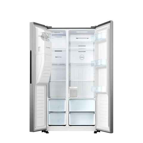Hoover Side By Side Refrigerator HSB-H508-WS 508l With Water Dispenser Silver