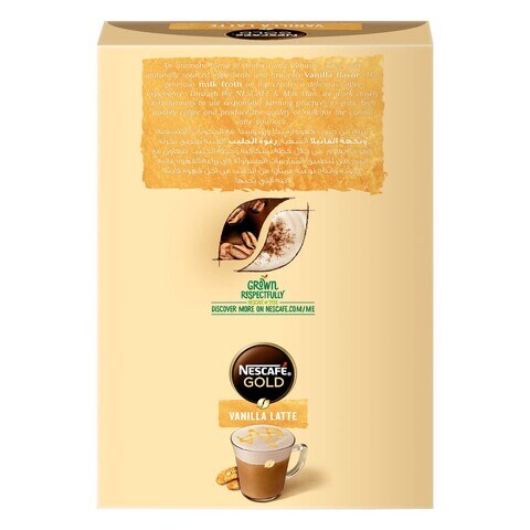 Nescafe Gold Vanilla Latte Coffee Mix 18.5g Pack of 10