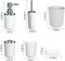 Bathroom Accessories Set 6 Piece Bath Ensemble with Smooth Surface Includes Soap Dispenser, Toothbrush Holder, Toothbrush Cup, Soap Dish for Decorative Countertop and Housewarming Gift, White