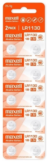 Fresh Genuine Maxell LR1130 (189) 1.5V Alkaline Button Cell Batteries &ndash; 10 Pieces