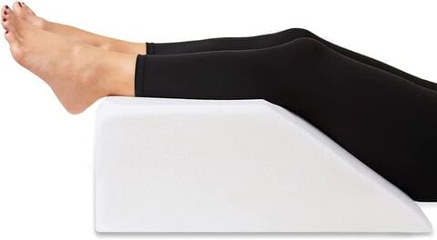 Leg Elevation Pillow for Sleeping, Swelling, Post Surgery - Memory Foam Bed  Wedge Pillow- Support Cushion for Pregnancy, Leg, Foot Rest