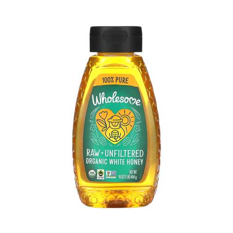 Wholesome 100% Raw + Unfiltered Pure Organic White Honey 454gr