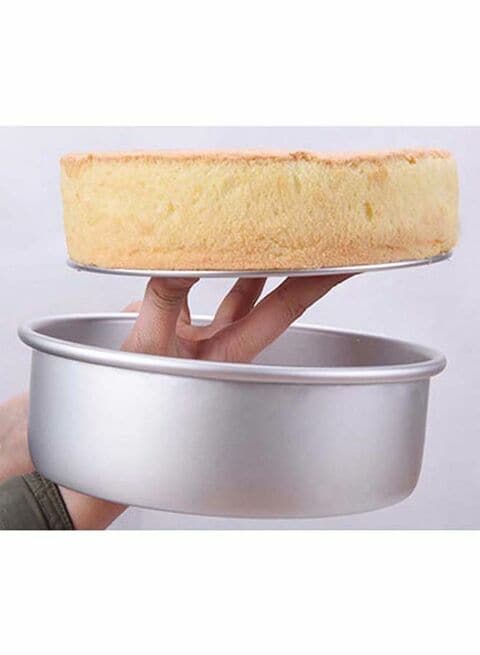 Lihan silver Round Cake Pan Aluminum Alloy Cheese Mousses Cake Mould Kitchen Baking Tool with Removable Base 8inch