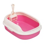 Buy GOLDEN ROSE Plastic modern cheap pet toilet cat litter box with free shovel PINK in UAE