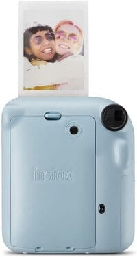 Fujifilm Instax Mini 12 Instant Film Camera, Auto Exposure With Built-In Selfie Lens, Pastel Blue