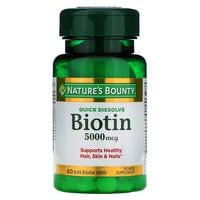Nature&#39;s Bounty Biotin 5000mg Quick Dissolve Vitamin Supplement 60 Tablets
