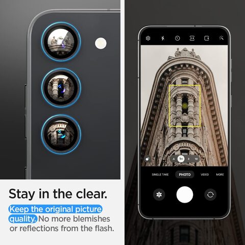 Spigen GLAStR EZ-Fit Optik PRO Camera Lens Screen Protector designed for Samsung Galaxy S23 and Galaxy S23 PLUS - Black [2 PACK]