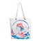 Anemoss  Beach Shoulder Bag for Women, Large and Lightweight Summer Pool Bag with Rope Handle and Inner Pocket, Blue and White Color