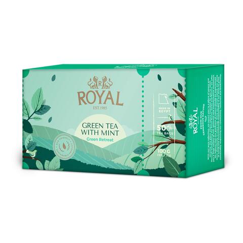 Royal Green Tea with Mint - 50 Tea Bags