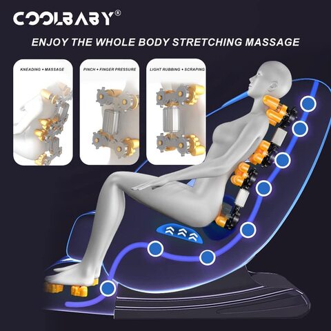COOLBABY Music massage chair family fully automatic whole body electric multi function supreme cabin sofa, Black, DDAMY01-BLK