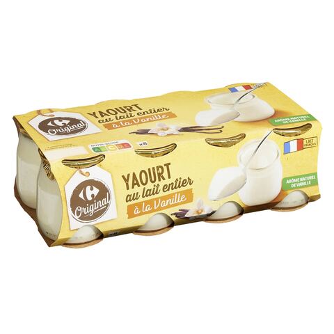 Buy Carrefour Yoghurt Vanilla Jar 125g x8 in Saudi Arabia