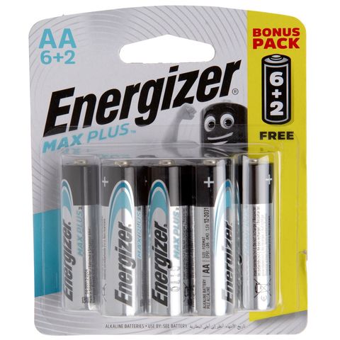Energizer Max Alkaline Battery AA 6+2 Free