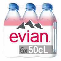 evian Natural Mineral Water 500ml Pack of 6