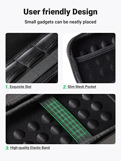 External Hard Drive Case Bag, Travel Electronic Accessories Organizer Bag For 2.5 Inch Hard Drives, like Estern Digital, Toshiba, Seagate and Power Bank, USB Cable, Earphone, Cards and More.