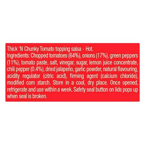 Old El Paso Thick And Chunky Hot Salsa 226g