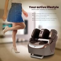 Zeitaku LEFUUL Leg, Foot, Knee and Calf Massager for Joints and Muscle Pain Relief with Airbags, Kneading, Rollers Vibration, Shiatsu Therapy and 17 different Massage Combinations