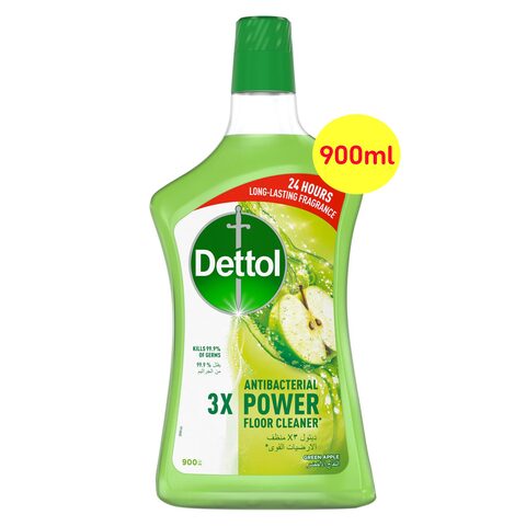 Dettol 3X Antibacterial Power Floor Cleaner Green Apple 900ml