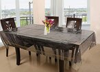 اشتري Kuber Industries Luxurious Golden Lace PVC 6 Seater Dining Table Cover - Black Transparent (CTKTC01272) في الامارات