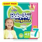 Buy Babyjoy Compressed Diaper Size 7 XXXL Giant Pack 42 Diapers in UAE