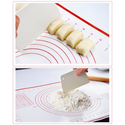 Decdeal - Silicone Non Stick Pastry Rolling Mat Reusable Kneading Thicken Baking Board Rolling Dough Pad Bread Pie Cookie Sheet Cooking Tools