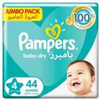 Buy Pampers Baby-Dry Leakage Protection Diapers Size 4 9-14kg Jumbo Pack 44 Count in Kuwait