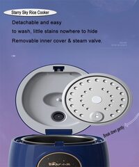 Inder Bear 1.2L Mini Non-Stick Electric Rice Cooker, 200W Small Portable Automatic Rice Cooking Pot, Multifunctional Intelligent 1-2 People Household Rice Pot Cooker For Home
