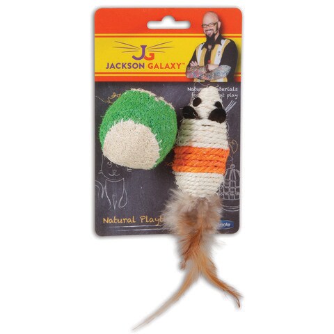 Petmate Jackson Galaxy Rope Mouse W/Ball