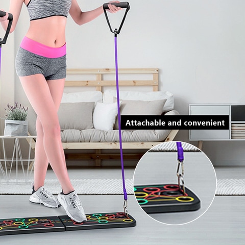 Lixada-Push Up Board System Plank Push-up Stands Foldable Home Gym Stretch Strength Training Fitness Workout with Resistance Band
