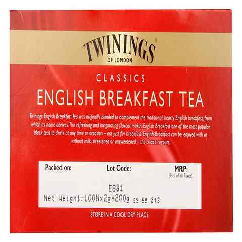 Twinings English Breakfast Tea Bags - 100/Box