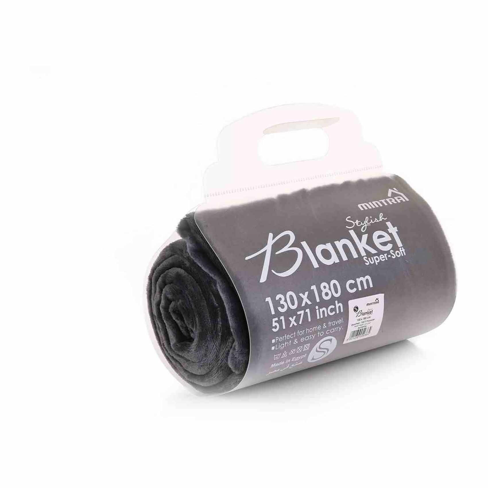 Buy Mintra Microfiber Blanket, 130x180 cm Dark Gray Online Shop Home & Garden on Carrefour Egypt